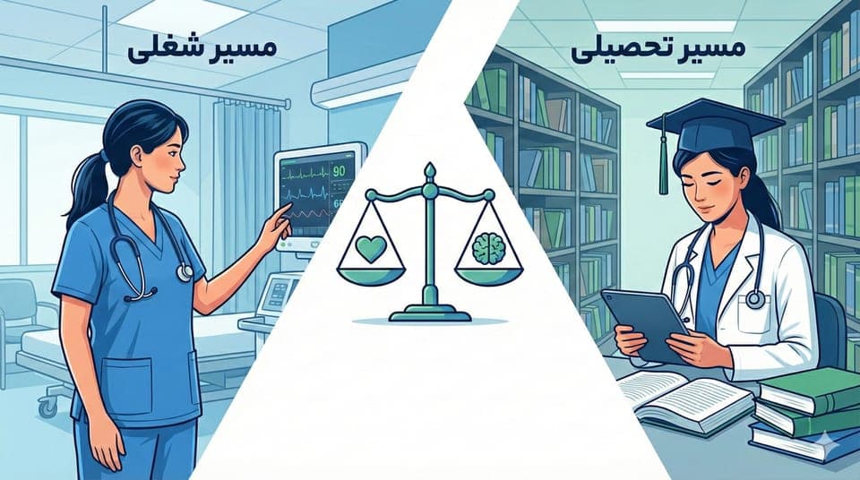 ارشد پرستاری یا بازار کار؟ راهنمای کامل تصمیم‌گیری برای پرستاران 1405